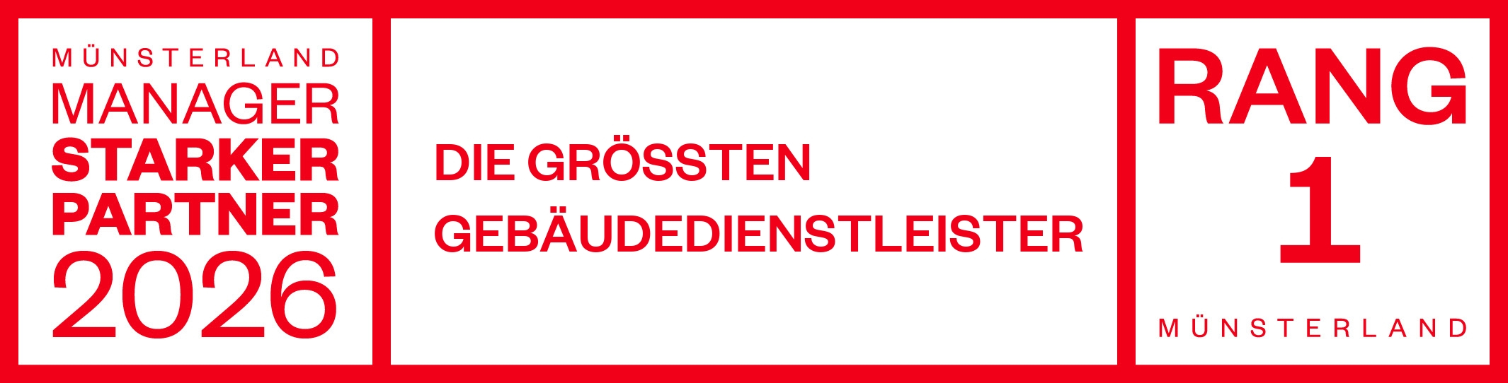 Rotes Siegel Muensterland Manager 2026 fuer groesste Gebaeudedienstleister Rang 1