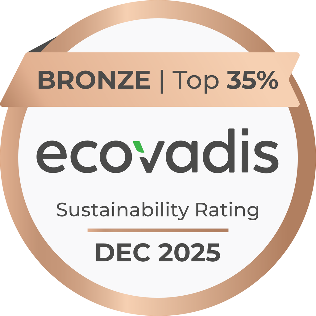 Bronzefarbenes EcoVadis Siegel Top 35 Prozent Nachhaltigkeitsbewertung Dezember 2025